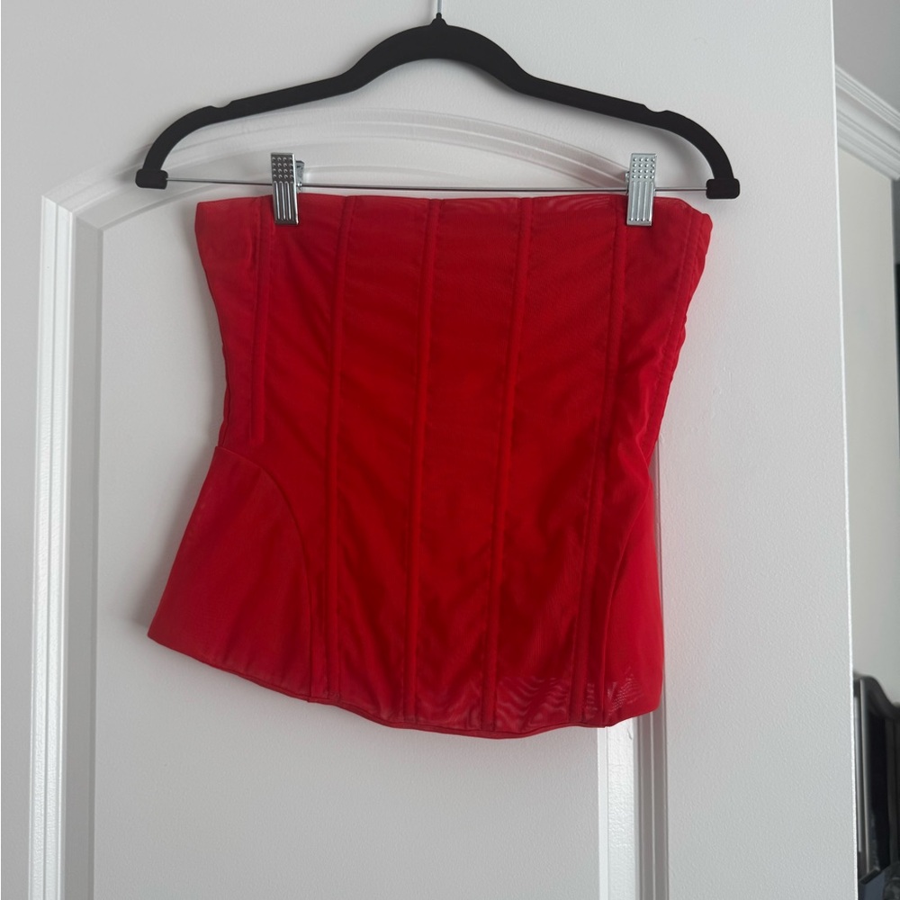 Miaou Libra Red Corset Top medium